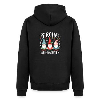Frohe Weihnachten liebe Wichtel Xmas Gnome - Unisex Premium Bio Zip Hoodie - Schwarz - Hinten - Nico (187cm)