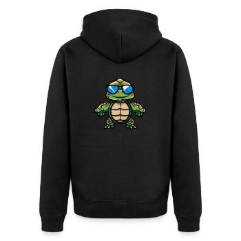 Tortue Bande Dessinée Cool - Veste à capuche bio Premium Unisexe - noir - Dos - Nico (187cm)