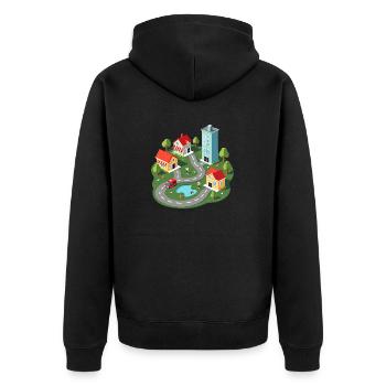 Auto Spielmatte - Vatertag mit Autos - Unisex Premium Bio Zip Hoodie - Schwarz - Hinten - Nico (187cm)