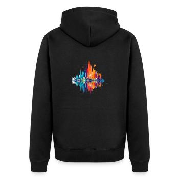 Buildings Cityscape Modern Skyscrapers City - Unisex Premium Organic Zip Hoodie - black - Back - Nico (187cm)