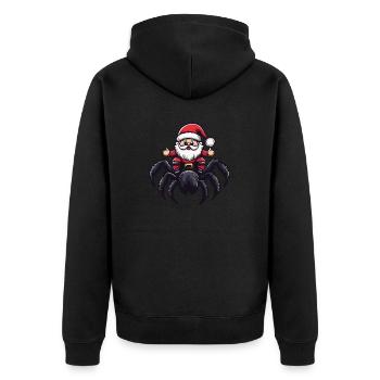 Tarantula Santa Claus Cartoon - Unisex Premium Organic Zip Hoodie - black - Back - Nico (187cm)