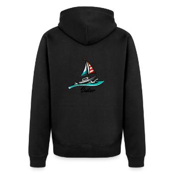Navigation en bateau - Veste à capuche bio Premium Unisexe - noir - Dos - Nico (187cm)