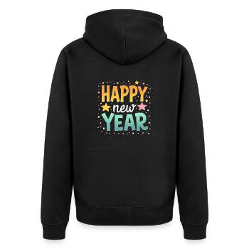 Happy New Year Halloween Design for Ladies - Unisex Premium Organic Zip Hoodie - black - Back - Nico (187cm)
