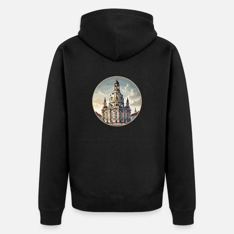 Dresdner Frauenkirche - Veste à capuche bio Premium Unisexe - noir