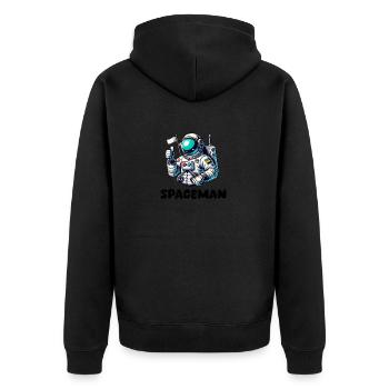 Astronaut - Unisex Premium Organic Zip Hoodie - black - Back - Nico (187cm)