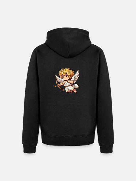 Angel Comic Cupid - Unisex Premium Organic Zip Hoodie - black
