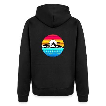 Nature Calanques Marseille Cassis national park - Unisex Premium Organic Zip Hoodie - black - Back - Nico (187cm)