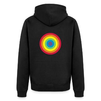Rainbow Circle Vektor - Unisex Premium Organic Zip Hoodie - black - Back - Nico (187cm)