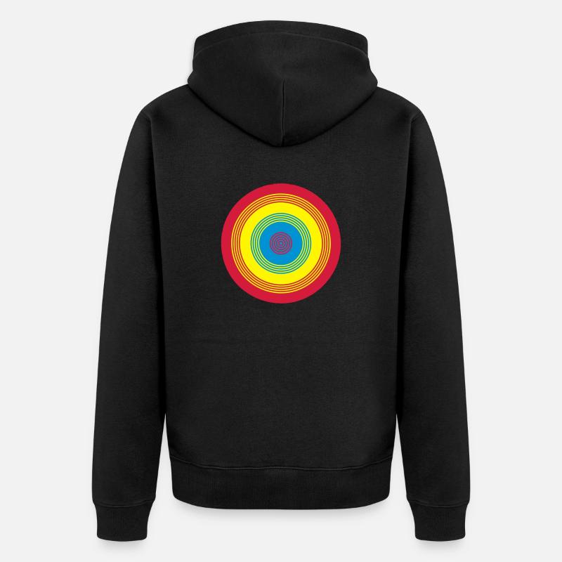 Rainbow Circle Vektor - Unisex Premium Bio Zip Hoodie - Schwarz
