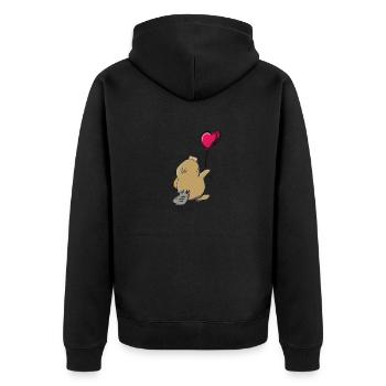Schnabeltier - Unisex Premium Bio Zip Hoodie - Schwarz - Hinten - Nico (187cm)