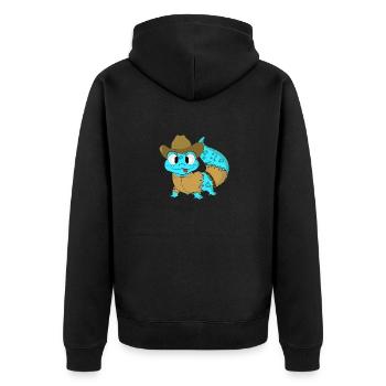 Cowboy Gecko - Unisex Premium Organic Zip Hoodie - black - Back - Nico (187cm)
