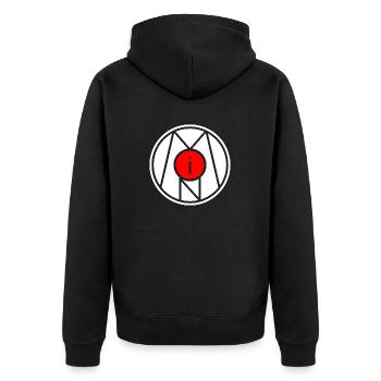 Moin Symbol - Unisex Premium Bio Zip Hoodie - Schwarz - Hinten - Nico (187cm)