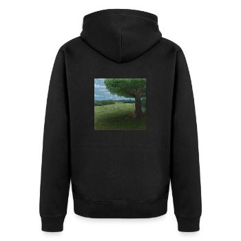 Peinture paysage - Veste à capuche bio Premium Unisexe - noir - Dos - Nico (187cm)