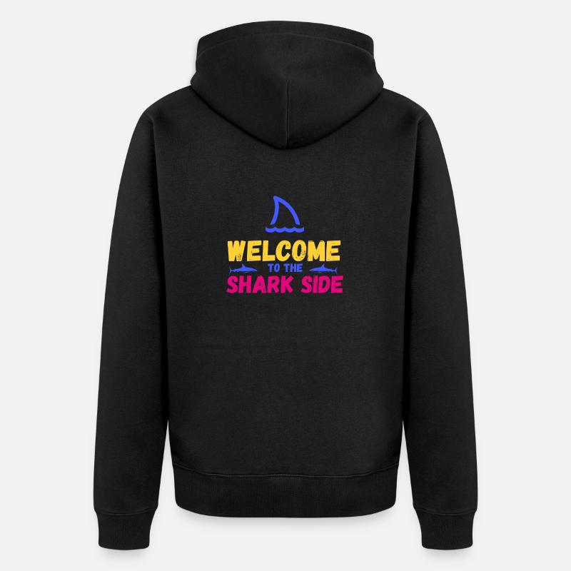 BIENVENUE DU CÔTÉ DES REQUINS - Veste à capuche bio Premium Unisexe - noir