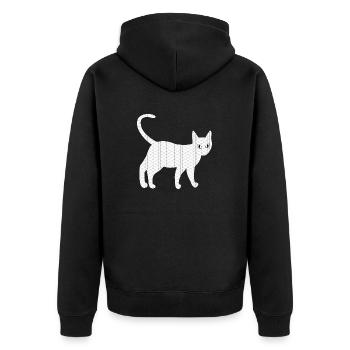 Art de chat et yeux de chat - Veste à capuche bio Premium Unisexe - noir - Dos - Nico (187cm)