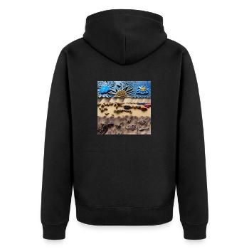 Plage ensoleillée - Veste à capuche bio Premium Unisexe - noir - Dos - Nico (187cm)
