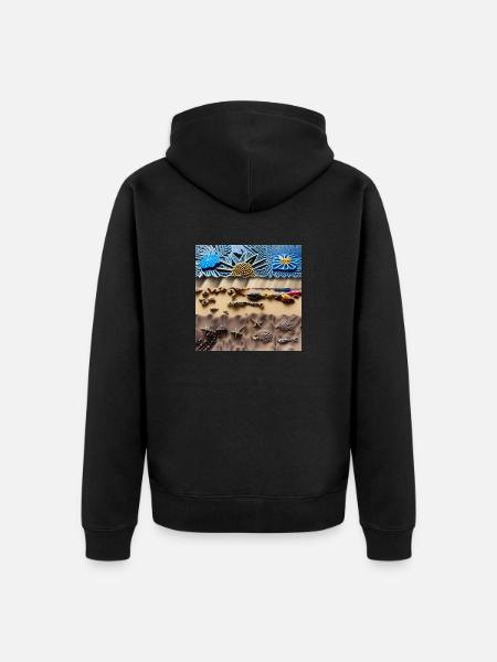 Sunny beach - Unisex Premium Organic Zip Hoodie - black