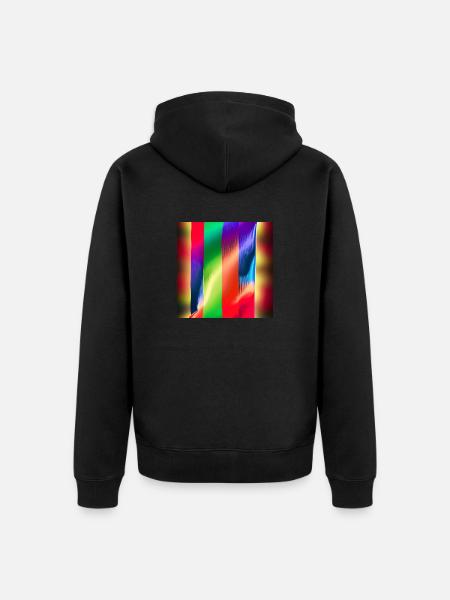 Verrückte vertikale Farben - Unisex Premium Bio Zip Hoodie - Schwarz