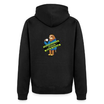 Kaffeebecher als Kritische Infrastruktur - Unisex Premium Bio Zip Hoodie - Schwarz - Hinten - Nico (187cm)