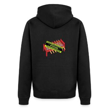 Der Grill ist eine Kritische Infrastruktur - Unisex Premium Bio Zip Hoodie - Schwarz - Hinten - Nico (187cm)