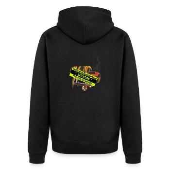 Der Smoker ist eine Kritische Infrastruktur - Unisex Premium Bio Zip Hoodie - Schwarz - Hinten - Nico (187cm)