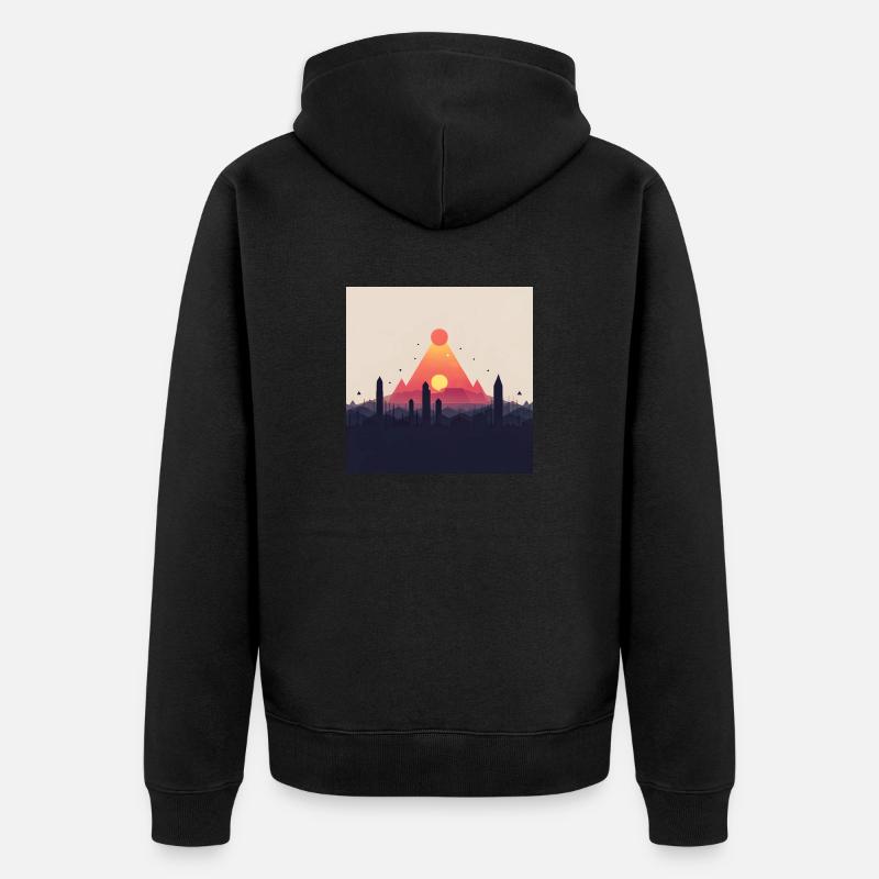 pyramide abstraite - Veste à capuche bio Premium Unisexe - noir