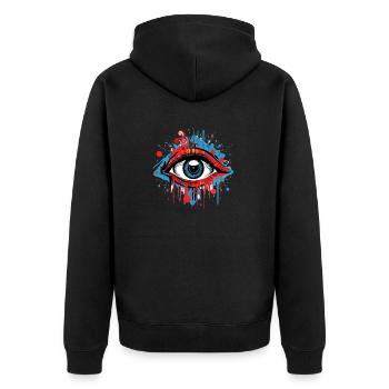 Urban Artificial Eye - Colour Explosion - Unisex Premium Organic Zip Hoodie - black - Back - Nico (187cm)