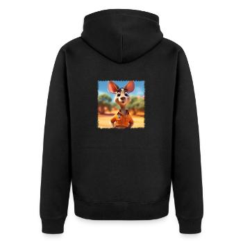 Kangourou mignon - Veste à capuche bio Premium Unisexe - noir - Dos - Nico (187cm)
