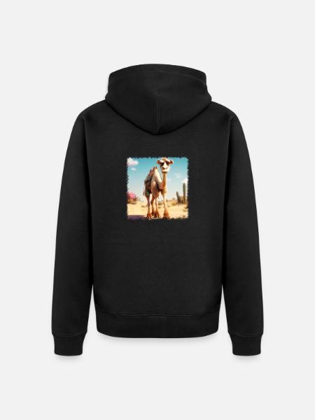 cooles Kamel - Unisex Premium Bio Zip Hoodie - Schwarz