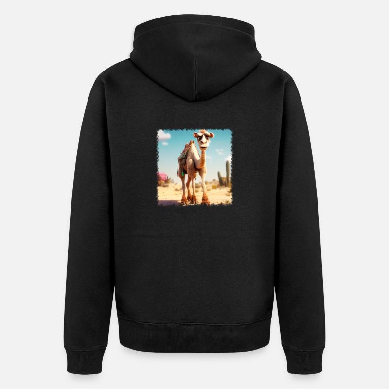 cooles Kamel - Unisex Premium Bio Zip Hoodie - Schwarz