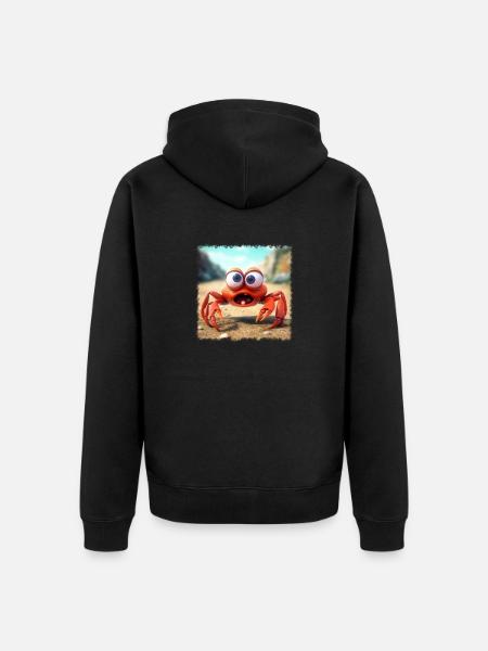 crazy crab - Unisex Premium Organic Zip Hoodie - black