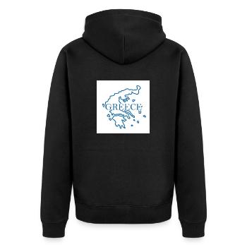 Map of Greece - Unisex Premium Organic Zip Hoodie - black - Back - Nico (187cm)