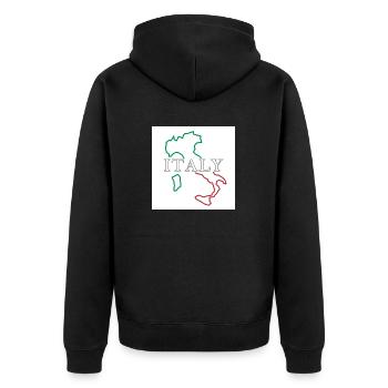 Map of Italy - Unisex Premium Organic Zip Hoodie - black - Back - Nico (187cm)
