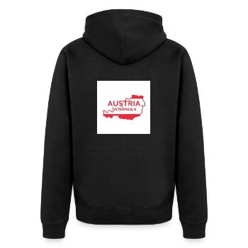 Map of Austria - Unisex Premium Organic Zip Hoodie - black - Back - Nico (187cm)
