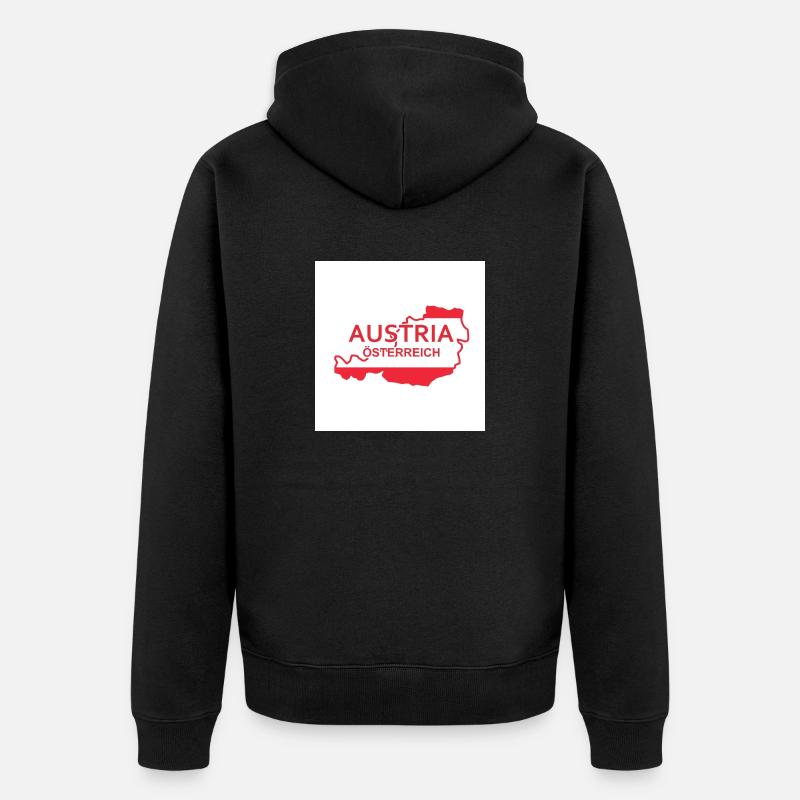 Carte de l’Autriche - Veste à capuche bio Premium Unisexe - noir