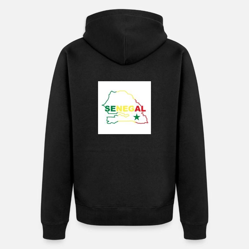 Carte du Sénégal - Veste à capuche bio Premium Unisexe - noir