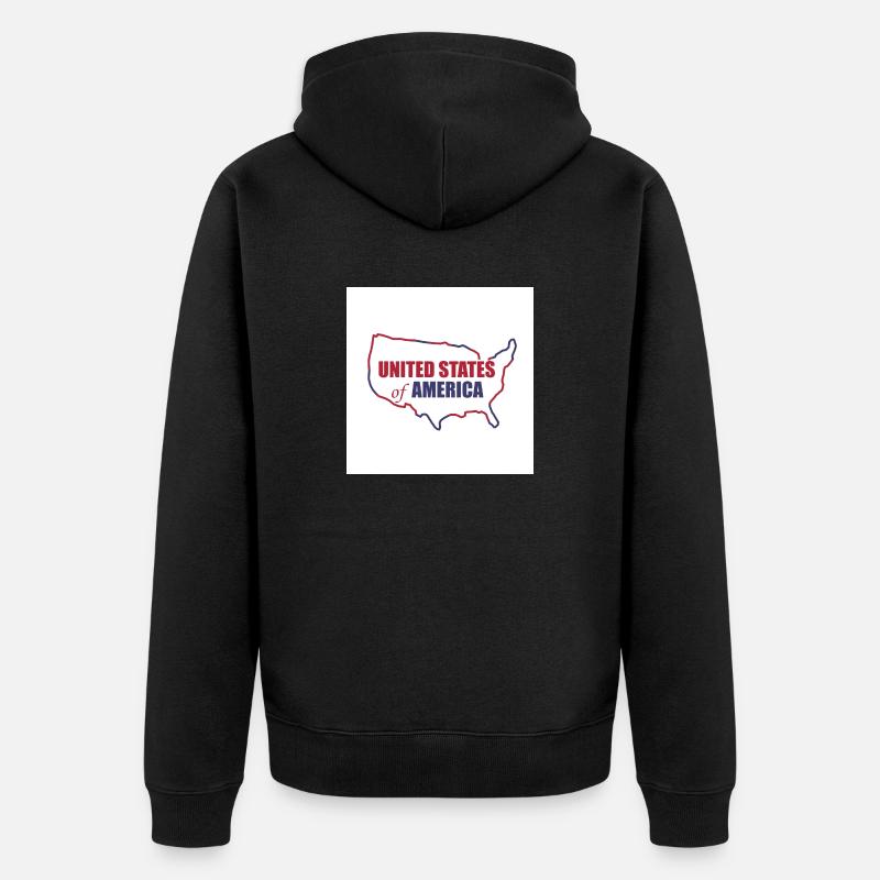 Carte des États-Unis - Veste à capuche bio Premium Unisexe - noir