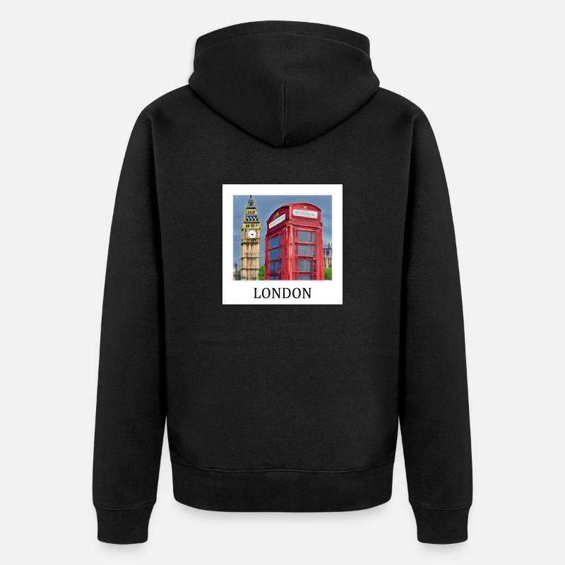 Big Ben de Londres - Veste à capuche bio Premium Unisexe - noir
