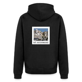 Mount Rushmore - Unisex Premium Organic Zip Hoodie - black - Back - Nico (187cm)