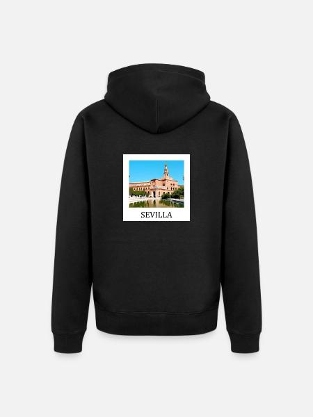 Sevilla - Unisex Premium Bio Zip Hoodie - Schwarz