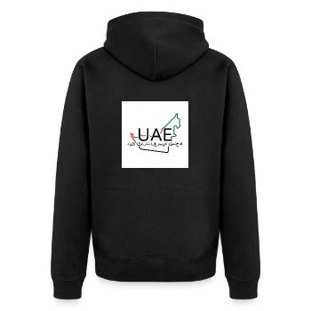 Karte von Vereinigte Arabische Emirate - Unisex Premium Bio Zip Hoodie - Schwarz - Hinten - Nico (187cm)