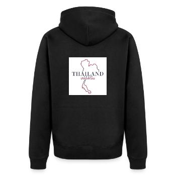 Landkarte von Thailand - Unisex Premium Bio Zip Hoodie - Schwarz - Hinten - Nico (187cm)