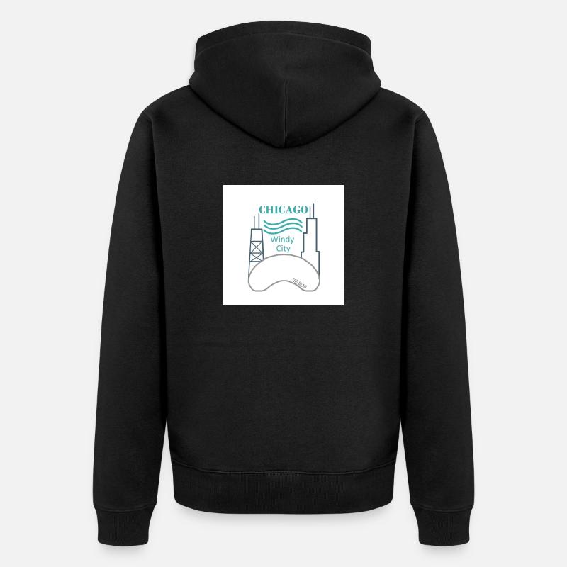 Chicago - Unisex Premium Bio Zip Hoodie - Schwarz