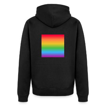 Rainbow flag gradient - Unisex Premium Organic Zip Hoodie - black - Back - Nico (187cm)