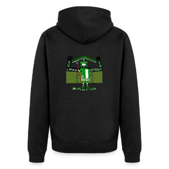 legionarius brema - Unisex Premium Bio Zip Hoodie - Schwarz - Hinten - Nico (187cm)