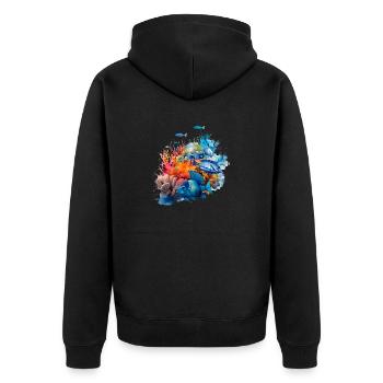 The Great Barrier Reef is a paradise - Unisex Premium Organic Zip Hoodie - black - Back - Nico (187cm)