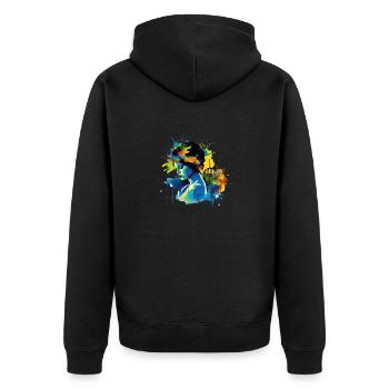 Le carnaval de Rio de Janeiro est coloré - Veste à capuche bio Premium Unisexe - noir - Dos - Nico (187cm)