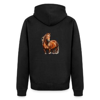 A majestic appearance as a horse - Unisex Premium Organic Zip Hoodie - black - Back - Nico (187cm)