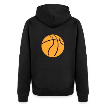 Basketball 21 - Unisex Premium Bio Zip Hoodie - Schwarz - Hinten - Nico (187cm)