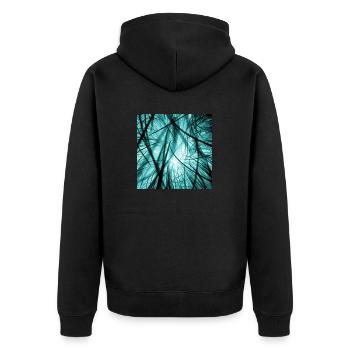 Cable clutter blue - Unisex Premium Organic Zip Hoodie - black - Back - Nico (187cm)